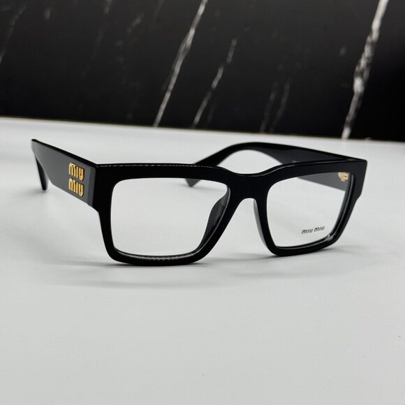 NEW MIU MIU MU02XV 1AB1O1 WOMEN BLACK SQUARE EYEGLASSES - Picture 4 of 10